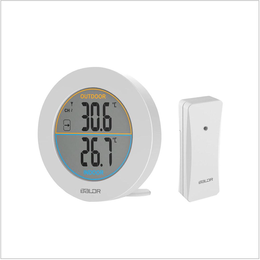 Indoor Outdoor Thermometer Large Numbers Wall Thermometer Hygrometer  Wireless
