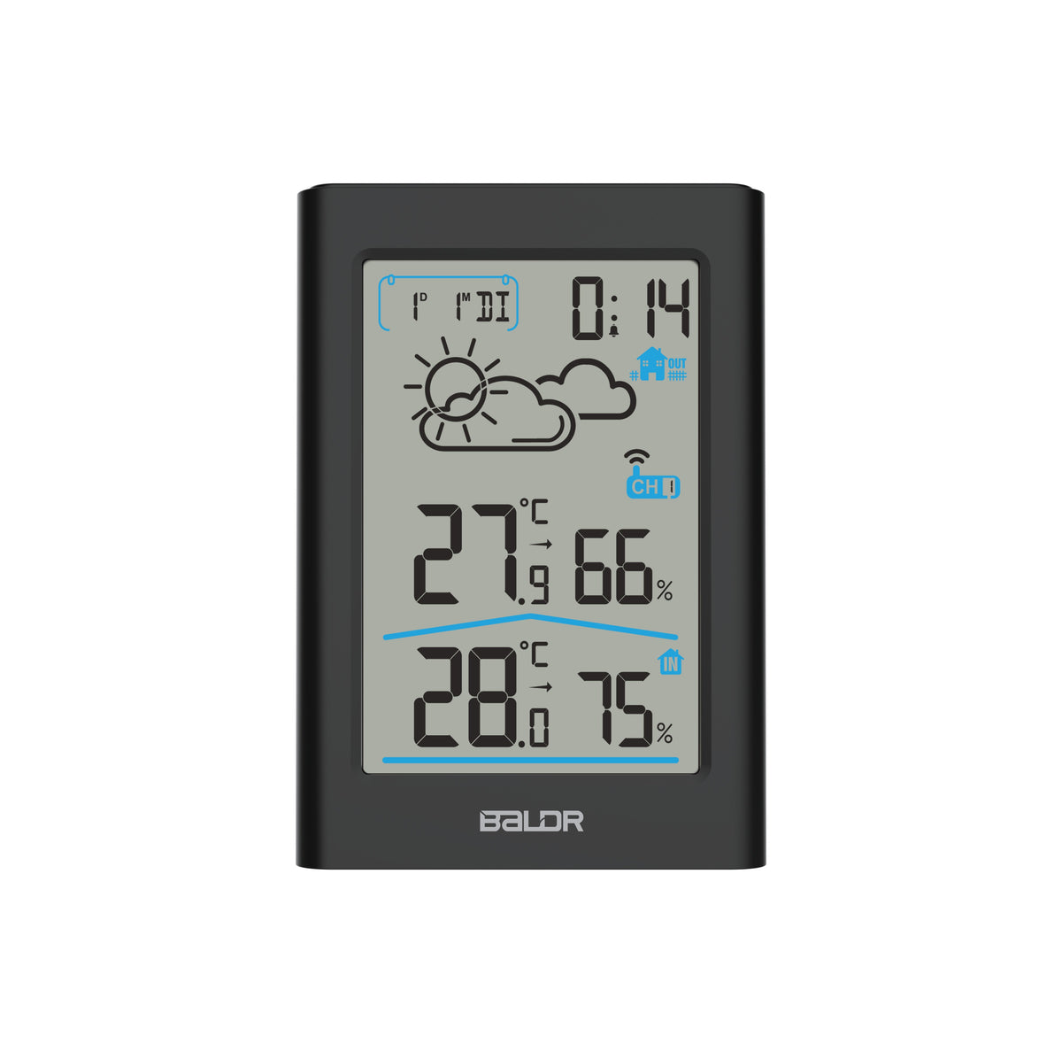 Baldr Digital Thermometer & Hygrometer Monitor - Indoor Temperature & White
