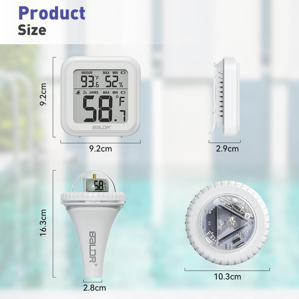 Smart pool thermometer (retractable or tube mounting) - with display, air temperature  measurement and humidity measurement - Poolthermometer Shop - Smarte  Pooltechnik