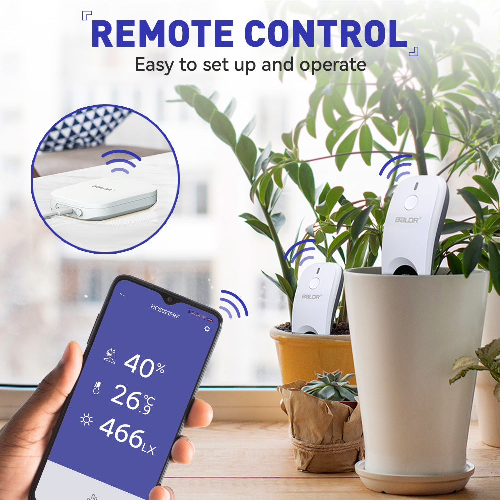 RainPoint Wi-Fi Soil Moisture & Temperature Monitor for Garden & Farm via Smart Gateway Hub (included)- 2.4 GHz WiFi Only