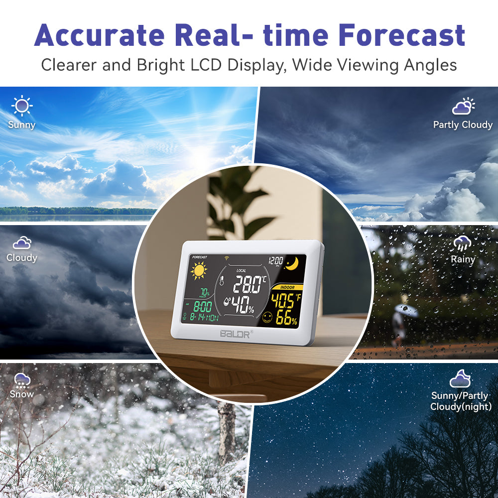 BALDR WiFi Weather Station, Smart Wireless Indoor Outdoor Thermometer with App and Online Real-time Forecast, One Remotely Monitor Temperature Sensor Included - 2025 Updated  Version