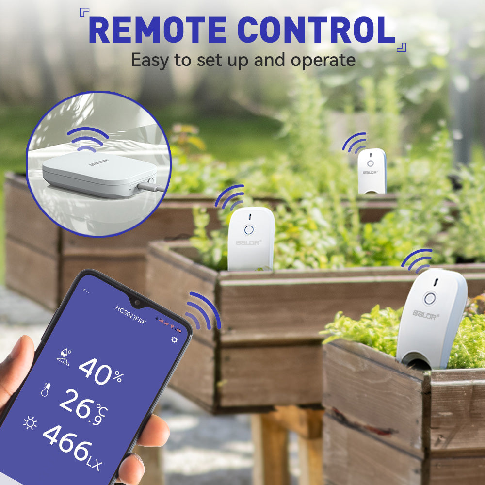 RainPoint Wi-Fi Soil Moisture & Temperature Monitor for Garden & Farm via Smart Gateway Hub (included)- 2.4 GHz WiFi Only