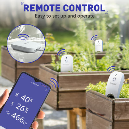 RainPoint Wi-Fi Soil Moisture & Temperature Monitor for Garden & Farm via Smart Gateway Hub (included)- 2.4 GHz WiFi Only