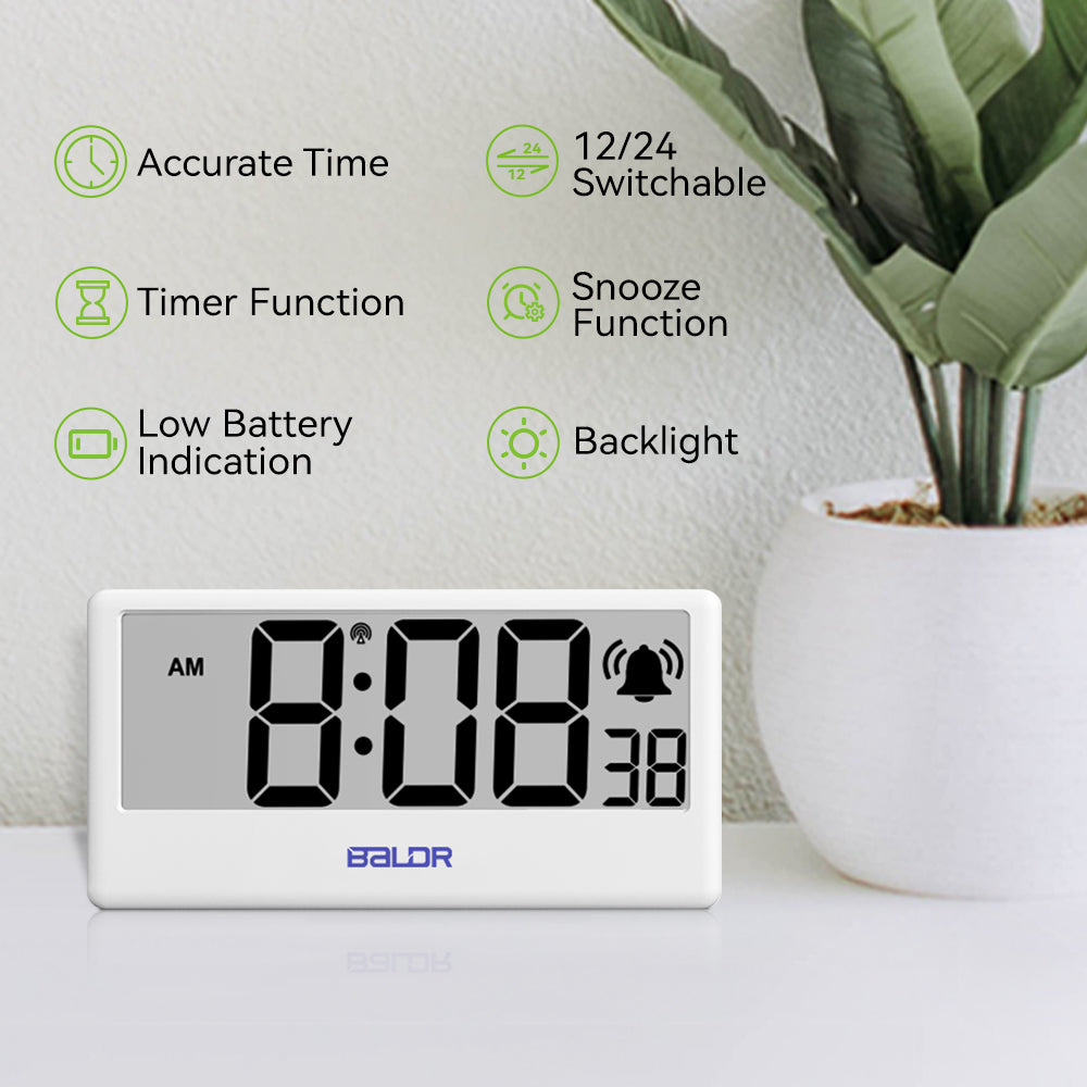 Baldr Internet Clock with automatic time updates and easy-to-read digital display for precise timekeeping, ideal for home and office use.