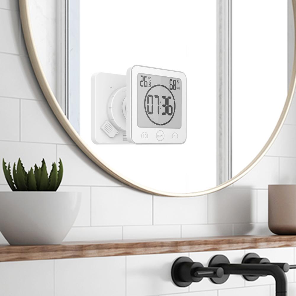 BALDR Reloj de ducha digital con temporizador, temporizador de ducha  impermeable para niños y adultos, reloj de baño perfecto que muestra la  hora y la