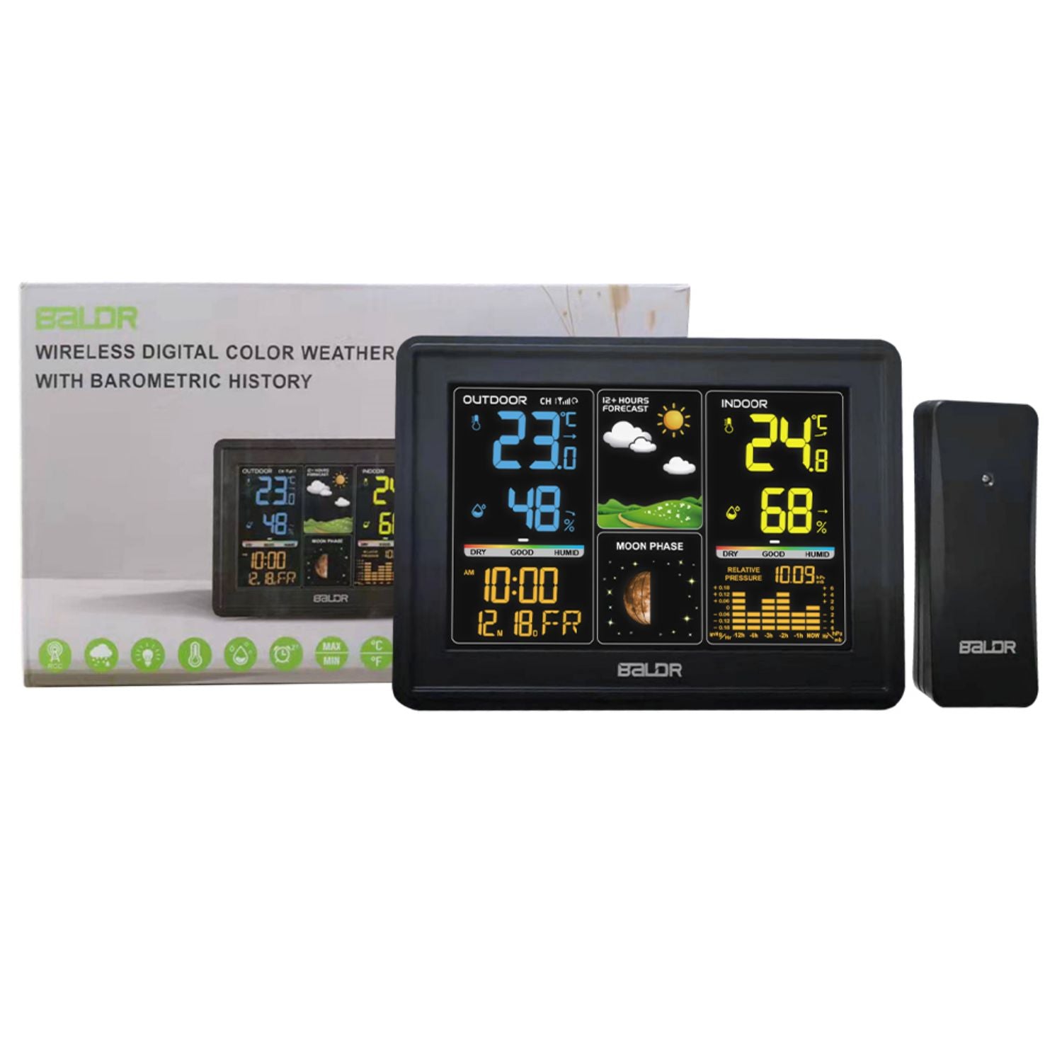 BALDR Indoor/Outdoor Wireless Touchscreen Thermometer