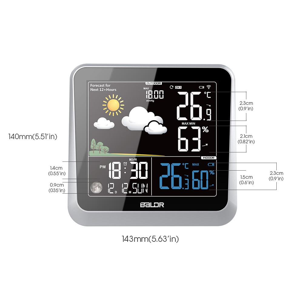 BALDR Wireless Weather & Rain Gauge with Remote Sensor - Weather Station -  Battery-Operated Digital Hygrometer with Large Monitor Display, Indoor  Outdoor Thermometer with 328ft/100m Range, White - Yahoo Shopping