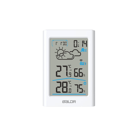 BALDR Wireless Indoor/Outdoor Thermometer - Surface or Wall Mounted  Temperature Monitor, 2.5” LCD Display Thermometer with Min/Max Records &  Trend