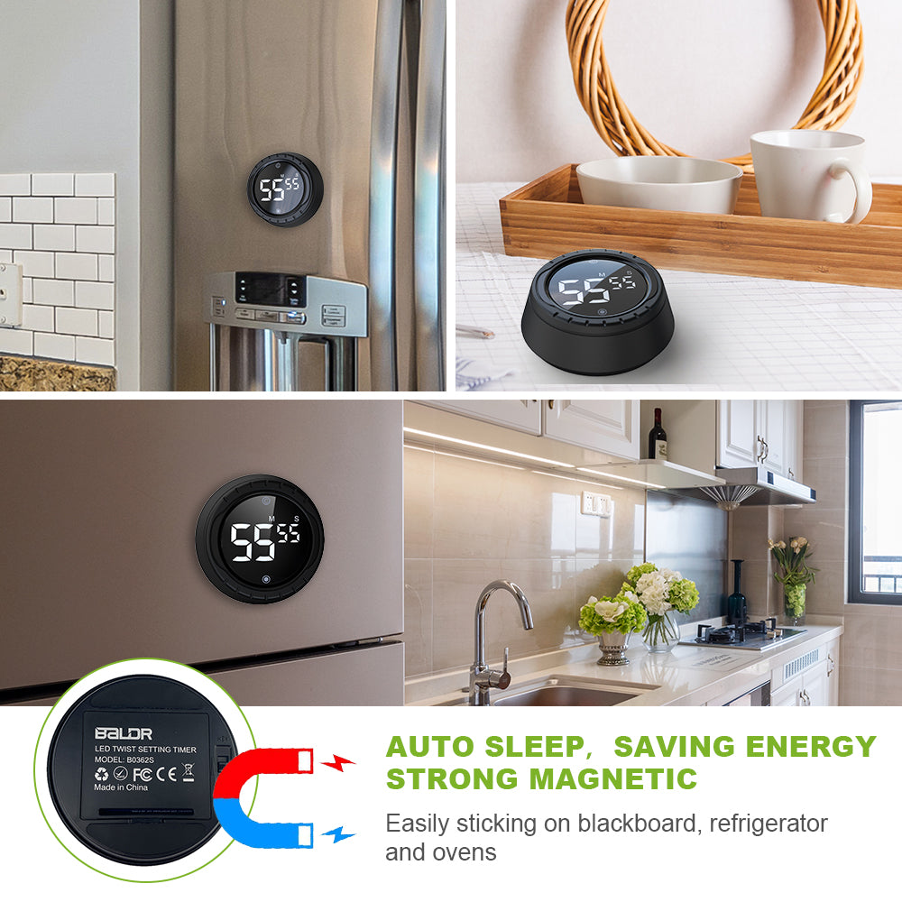 Baldr Digital Kitchen Timer - precise and reliable countdown for cooking, baking, and meal prep, featuring an easy-to-read display and compact design