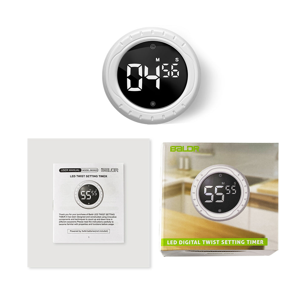 Baldr Digital Kitchen Timer - precise and reliable countdown for cooking, baking, and meal prep, featuring an easy-to-read display and compact design